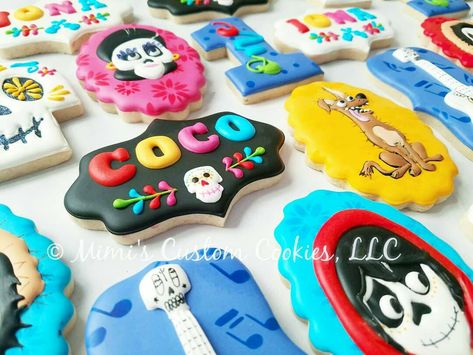 Coco Cookies, Coco Party, Car Cookies, Skull Cookies, Bee Cookies, Elephant Cookies, Stitch Birthday, Lilo Y Stitch, Fiesta Birthday