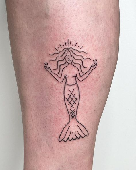 Mermaid Stick And Poke, Stick Poke, Stick N Poke, Stick N Poke Tattoo, Hand Poke, Stick And Poke, Tatting, Tattoo Ideas, Mermaid