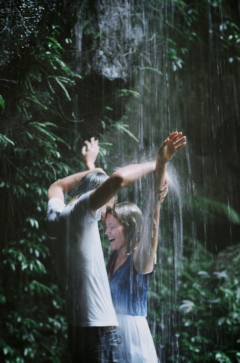 Waterfalls – Elijah & Mikayla » Sophie Baker Photography | Tamborine Mountain Photographer Waterfall Portraits, Kauai Photoshoot, Water Engagement Photos, Tamborine Mountain, Lake Photoshoot, Baker Photography, Waterfall Photo, Couple Engagement Pictures, Outdoor Couple