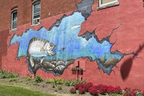 Which Finger Lakes Mural is Your Favorite | Things to Do Lake Mural, Seneca Lake, Sunflowers And Daisies, The Finger Lakes, Finger Lakes, Lake Erie, Mural Painting, Mural Art, Historical Society