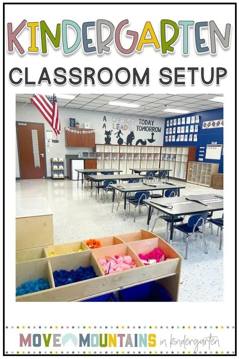 Kindergarten Classroom Setup | Move Mountains in Kindergarten Kindergarten Classroom Arrangement, How To Set Up Kindergarten Centers, Kindergarten Classroom Set Up Layout, Kindergarten Room Set Up Classroom Setup, Unique Kindergarten Classrooms, Transitional Kindergarten Classroom Setup, Move Mountains In Kindergarten, Setting Up A Kindergarten Classroom, Thinking Classroom Setup