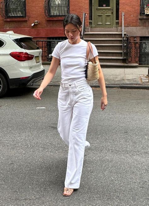 2024 Fashion Trends, 여름 스타일, Casual Day Outfits, Elegante Casual, Minimal Outfit, White Outfit, Looks Street Style, Causual Outfits, Outfit Look