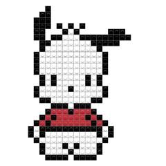 Pochacco Perler Beads, Pixel Sanrio, Easy Pixel Art, Hama Beads Design, Pixel Drawing, Perler Crafts, Pix Art, Graph Paper Art, Anime Pixel Art