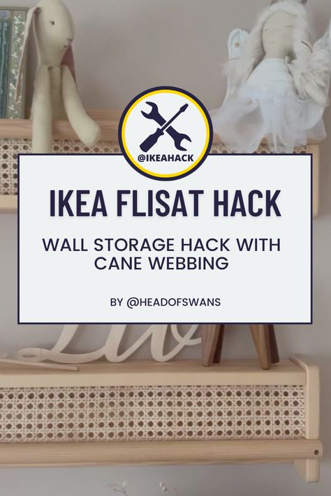 Flisat Wall Storage, Ikea Billy Hack, Ikea Flisat, Cane Webbing, Easy Ikea Hack, Ikea Hack Ideas, Ikea Furniture Hacks, Ikea Billy, Diy Ikea Hacks