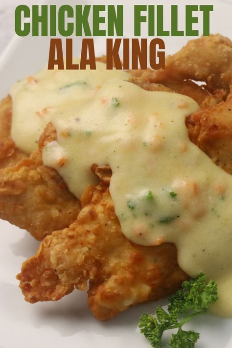 Easy Chicken Fillet Recipes, Chicken Fillet Recipes Easy, Ala King Sauce, Chicken Ala King Recipes, Chicken Ala King, Chicken Fillet Recipes, Marinated Chicken Breast, Ala King, Fillet Recipes