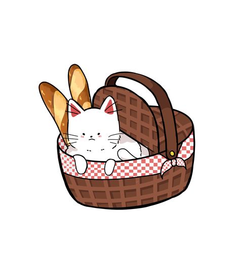 Picnic Stickers, Cat Picnic, Cat Merchandise, A Picnic, Reading Journal, Cat Stickers, Picnic Basket, Sticker Design, Doodles