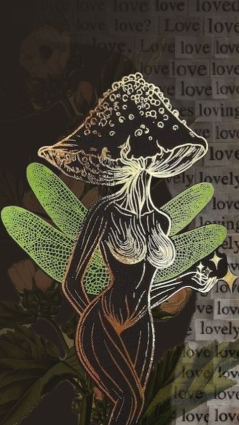 Mushroom Woman Art Drawing, Mushroom Goddess Tattoo, Shrooms Drawings, Spring Witch Aesthetic Wallpaper, Naked Mushroom Lady Drawing, Mushroom Lady Painting, Mushrooms Aesthetic Art, Mushroom Lady Drawing, Mushroom Lady Art