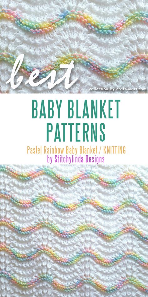 If you would rather knit than crochet, here is a lovely knitting pattern for a baby blanket. It is available as a free download from Ravelry from Stishylinda's Ravelry Store. With lovely rainbow colors and a touch of texture, this pattern definitely deserves your attention. As a result, you'll have a beautiful baby blanket in rainbow colors. Crochet Blanket Patterns Unique, Baby Blanket Pattern Free, Knit Baby Blanket Pattern, Knit Baby Blanket Pattern Free, Rainbow Baby Blanket, Free Baby Blanket Patterns, Baby Blanket Patterns, Knitting Patterns Free Blanket, Crochet Baby Blanket Free Pattern