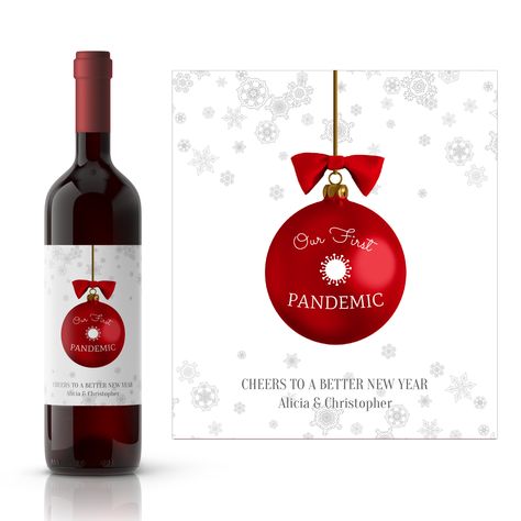 Christmas Wine Labels, Holiday Wine Label, Custom Wine Label, Custom Wine Labels, Alcohol Humor, First Christmas Together, Label Christmas, Holiday Wine, Christmas Labels