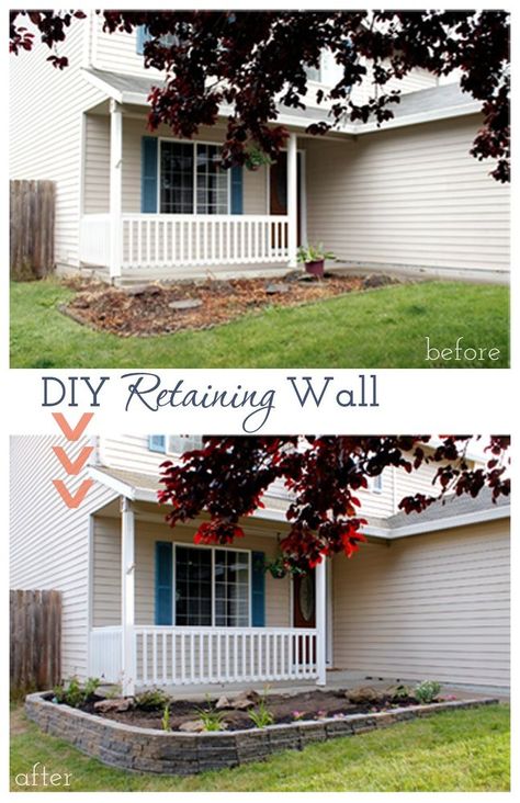 Hide Tv Cords, Diy Retaining Wall, Gabion Retaining Wall, Hide Tv, Retaining Wall Blocks, Building A Retaining Wall, Tv Cords, Front Yards Curb Appeal, Concrete Retaining Walls