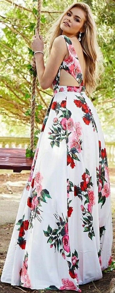 Plunging Neckline Prom Dress, Floral Print Prom Dress, Prom Dress Ball Gown, Chic Prom Dresses, Printed Prom Dresses, Dress Ball Gown, Prom Dresses Jovani, V Neck Prom Dresses, Prom Dresses Sleeveless