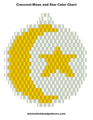 Star Brick Stitch Pattern, Brick Stitch Shapes, Moon Bead Pattern, Brick Stitch Circle, Beaded Moon Pattern, Brick Stitch Pattern Free, Stitch Bead Pattern, French Beading, Miyuki Beads Pattern