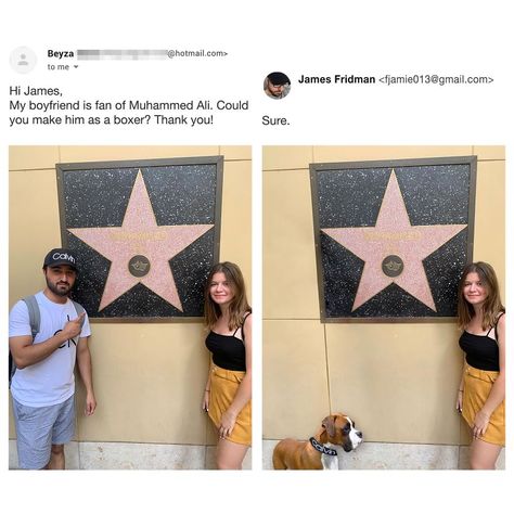 Photoshop Troll Who Takes Photo Requests Too Literally Strikes Again, And The Result Is Hilarious (17 New Pics) Funny Photo Editing, James Fridman, Mohamed Ali, Touching Photos, Muhammed Ali, We Have A Winner, Unicorn Tattoos, Funny Photoshop, Genuine Smile