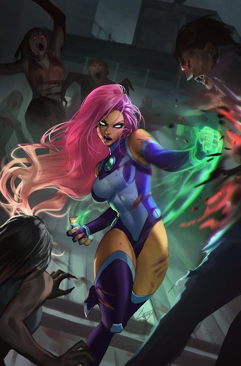 Dc Vs Vampires, Starfire Comics, Starfire Dc, Teen Titans Starfire, Starfire And Raven, Dc Comics Girls, Teen Titans Fanart, Dc Comics Artwork, Nerdy Things