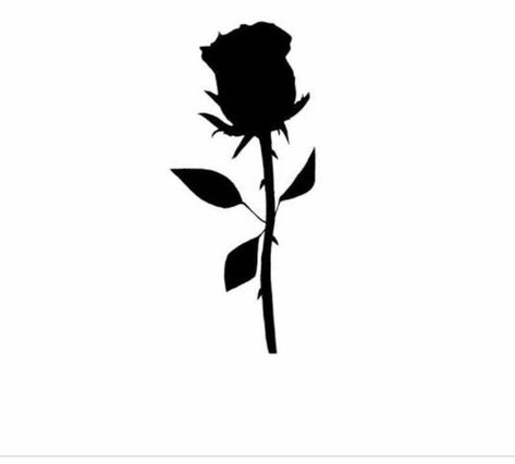 Black Rose Silhouette Tattoo, Solid Black Rose Tattoo, Black Rose Stencil, Blacked Out Tattoo Cover Up, Rose Stem Tattoo, Simple Tattoo With Meaning, Hop Tattoo, Antler Tattoo, Rose Tattoo Stencil