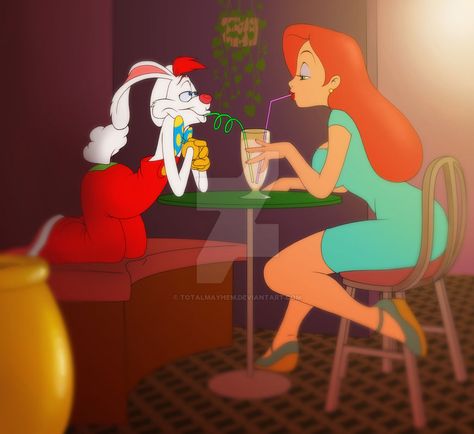 Roger and Jessica by TotalMayhem on DeviantArt Jessica Rabbit Cartoon, Jessica And Roger Rabbit, Roger Rabbit, Classic Cartoon Characters, Rabbit Art, Jessica Rabbit, Rabbit Cartoon, Classic Cartoons, Pin Up Art