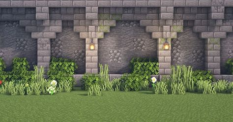 Minecraft Barrier Wall Ideas, Minecraft Town Wall Ideas, Minecraft Stone Brick Wall Designs, Minecraft Map Wall Ideas, Stone Arch Minecraft, Minecraft Fence Designs Medieval, Minecraft Town Wall Designs, Minecraft Stone Staircase, Minecraft Stone Wall Texturing