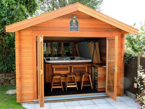 Spa Shed, Hot Tub Shed, Spa Pics, Hot Tub Pictures, Tub Pictures, Store Plan, Hot Tub Patio, Hot Tub Gazebo, Shed Ideas