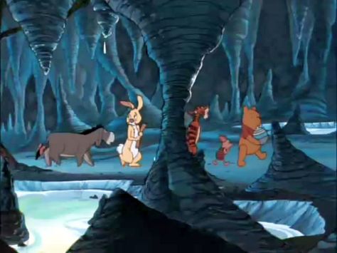 Winnie the Pooh and friends walking through the cave of "Skull". Pooh's Grand Adventure, Christopher Robin, Pooh Bear, Greatest Adventure, Sweet Memories, Winnie The Pooh, Deer, Art