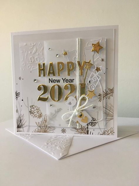 Happy New Year Cards Handmade Ideas, New Year Card Design Handmade, Happy New Year Cards Handmade, New Year Cards Handmade Ideas, Pinterest Birthday Cards, New Year Cards Handmade, Happ New Year, New Year Card Design, Baby Booties Free Pattern