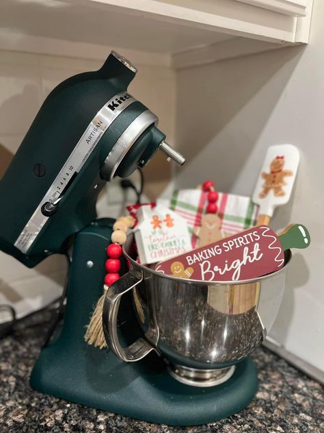 Kitchenaid Mixer Decor Ideas, Mixer On Counter Decor, Mixer Decor, Kitchen Aide, Spring Kitchen Decor, Kitchen Countertop Decor, Countertop Decor, Kitchenaid Mixer, Decorating For Christmas