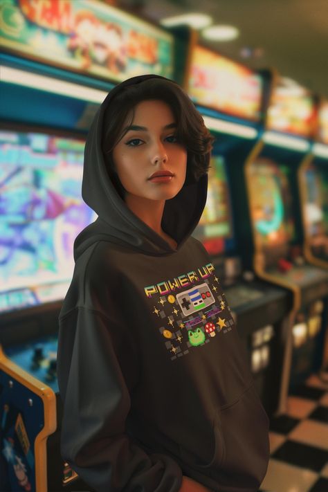 Power Up Retro Gaming Hoodie, Unisex Hoodie with Video Game Controller Design by VividVibesHorizon on Etsy Gaming Hoodie, Controller Design, Retro Videos, Video Game Controller, Retro Video, Retro Video Games, Arcade Game, Comfy Hoodies, Game Controller