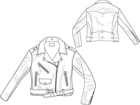 moto jacket illustrator sketch Leather Jacket Sketch Drawing, Leather Jacket Technical Drawing, Leather Jacket Sketch, Jacket Technical Drawing, Leather Jacket Drawing, Denim Drawing, Fashion Sketches Men, Illustrator Sketch, Jacket Drawing