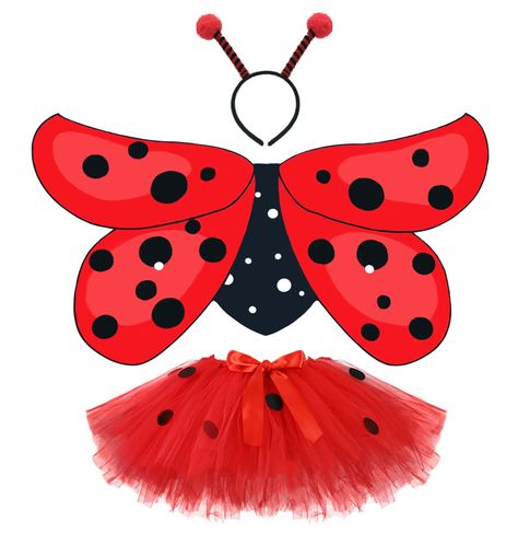 PRICES MAY VARY. Vibrant ladybug wings, tutu skirt and headband for girls' Halloween costume Soft, wrinkle-resistant satin material; hand washable for easy care Perfect for ages 3-7; pull-on closure and no wires for comfortable wear Great for pretend play, parties, holidays, festivals, carnivals, performances Unique ladybug design stands out; makes a fun gift for kids who love bugs Almost all kids show great interest in fairytale. And desire to be a fairy princess. Want to realize your kiddo’s d Ladybug Costume Kids, Toddler Ladybug Costume, Bug Headband, Animal Costumes For Kids, Ladybug Wings, Bug Costume, Toddler Costumes Girl, Halloween Costume Toddler Girl, Ladybug Girl