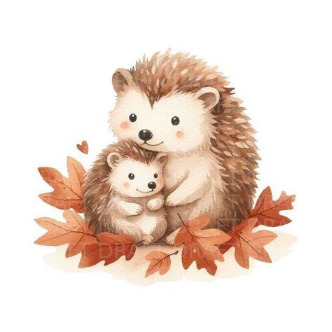 Cute Cartoon Hedgehog, Hedgehogs Drawing, Cute Hedgehog Drawing, Watercolour Sun, Fall Hedgehog, Hedgehog Painting, Hedgehog Cartoon, Baby Hedgehogs, Cute Halloween Drawings