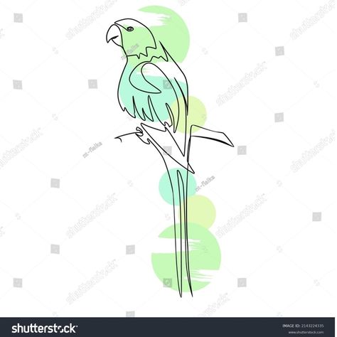 Fine Line Parrot Tattoo, Small Parrot Tattoo, Parrothead Tattoo, Tattoo Future, Bird Sketches, Parrot Logo, Continuous Line Tattoo, Parrot Tattoo, Parrot Drawing