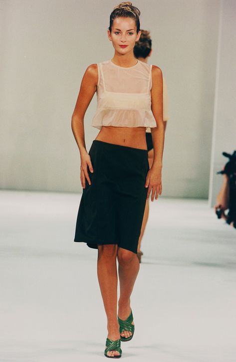 Spring Summer 1996 Fashion Show | Miu Miu 1996 Fashion, 90s Model, Fashion Catalogue, Couture Fashion, 90s Fashion, New Outfits, Miu Miu, Fashion Inspo Outfits, High Waisted Skirt