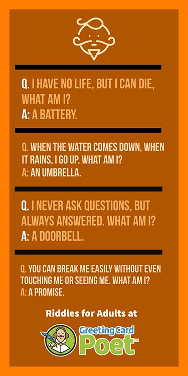 Have fun rattling your brain and trying to crack these riddles with answers!  Fun Riddles for Adults to Challenge the Mind | Greeting Card Poet.  #jokes, #riddles, #brainteasers, #riddletime, #riddlemethis, #jokesforkids, #kids, #teacher Back To School Greeting Cards, Free Back To School Printables, Back To School Printables, Funny Riddles With Answers, Brain Teasers Riddles, Funny Riddles, Classroom Teacher, School Printables, Funny Jokes For Kids