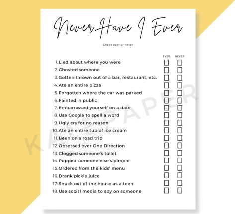 Never Have I Ever Bachelorette Game, Never Have I Ever Questions Bachelorette, Never Have I Ever Questions Juicy, Clean Bachelorette Party Games, Never Have I Ever Game, Clean Bachelorette Party, Newlywed Game Questions, Never Have I Ever Questions, Marriage Games