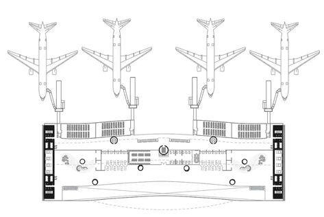 Airport Terminal Design Drawing #cadbull #caddrawing #airportterminal #architecture Airport Terminal Design, Airport Drawing, Terminal Design, Drawing Birds, Lay Out, Interior Design Plan, Airport Terminal, City Layout, Airport Design