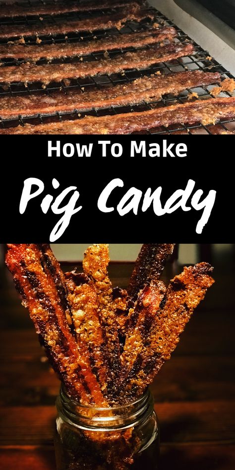 Voodoo Food Ideas, Pig Candy Recipe, Pig Candy Bacon, Pig In A Poke, Bacon Candy, Candied Bacon Recipe, Bacon Recipes Appetizers, Pig Candy, Jerky Recipes