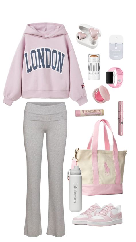 Fitness Wear Outfits, Cute Lazy Day Outfits, Lazy Days, Simple Trendy Outfits, Cute Everyday Outfits, Pink Outfits, Cute Simple Outfits, Basic Outfits, Girly Outfits