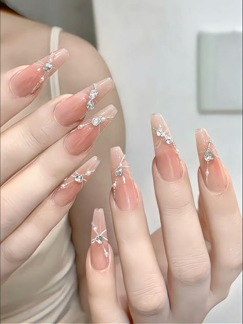 #aesthetic #nails Asian Nails, Hard Nails, Blush Nails, Pretty Gel Nails, Nail Swag, Nagel Inspo, Luxury Nails, Elegant Nails, Fancy Nails