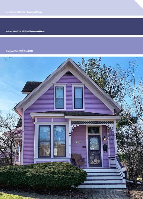 Lavender Exterior House Color, Purple Houses Exterior, Lilac House Exterior, Lavender House Exterior, Purple Exterior Paint, Purple House Exterior, Front Door Shutters, Spiritual House, Imessage Texts