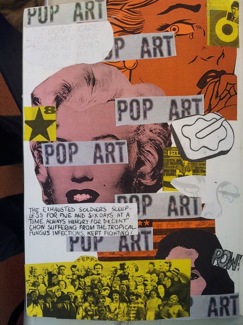 Yr 9 Pop Art title page Pop Art Title Page Gcse, Pop Art Title Page, Pop Art Sketchbook, Still Life Title Page, Title Pages Art Gcse, Art Title Page Ideas, Gcse Art Title Page, Title Page Art, Art Title Page