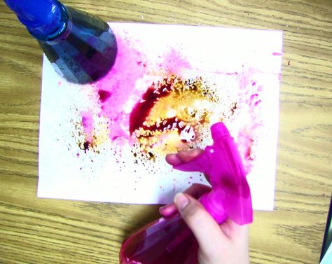 The Primary Sea: liquid watercolor + spray bottle = amazingly fun splatter art!!! Watercolor Spray Bottle Art, Paper Weaving Projects, Spray Bottle Art, Watercolour Hair, Splatter Art, Liquid Watercolor, Diy Sprays, Paper Weaving, Reading Program