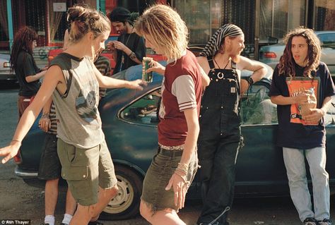 Portrait of an era: Ash Thayer's book Kill City: Lower East Side Squatters 1992-2000 documents her experiences, and those of her cohorts, as a squatter in the Manhattan of the 1990s. Picture: Meggin and Jill Dancing, Fifth Street Squat, 1996 Punk Scene, Lower East Side, East Side, Photography Inspo, Fitness Inspo, Gq, Manhattan, New York City, Maine