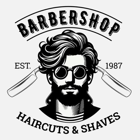 Barber shop | Premium Vector #Freepik #vector #barbershop #logo #saloon #hairdresser Gentleman Tattoo, Barbershop Logo, Best Barber, Barber Shop, Premium Vector, Gentleman, Drawing Illustrations, Illustrations, ? Logo