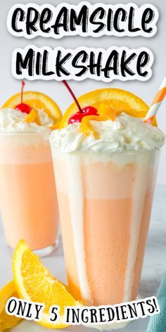 Orange Creamsicle Milkshake, Orange Milkshake, Creamsicle Milkshake, Milkshake Recipe Easy, Dessert Parfait, Drink Recipes Nonalcoholic, Smoothie Drink Recipes, Milkshake Recipes, Chocolate Caliente