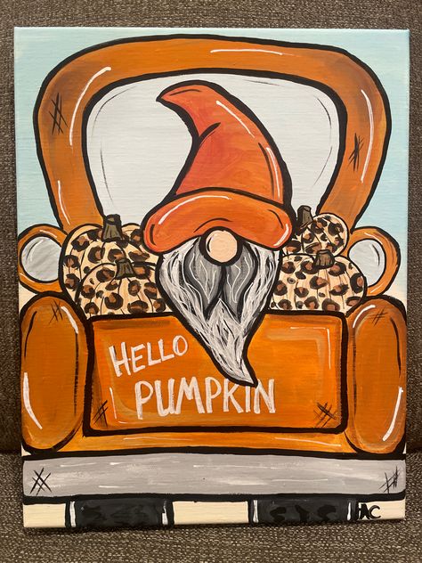 Fall Gnome Window Painting, Thanksgiving Paintings Easy, Fall Themed Window Painting, November Window Painting, Halloween Painted Window Ideas, October Window Painting, Fall Paintings On Canvas Easy Scarecrow, Easy Halloween Window Painting Ideas, Fall Window Painting Store Fronts