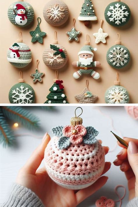 Crochet Christmas Ornament Patterns Free Christmas Tree Ornaments Crochet, Christmas Ornament Patterns Free, Easy Crochet Christmas Ornaments, Crochet Christmas Decorations Free, Crochet Ornaments Free Pattern, Crochet Christmas Ornaments Free Pattern, Crochet Baubles, Crochet Fingerless Gloves Free Pattern, Xmas Crochet