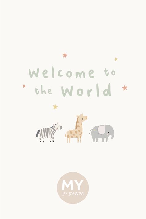 Welcome a beautiful bundle-of-joy to the world with this adorable animal piece. In soft neutral colours, this gorgeous design would look dreamy in any nursery ✨ Baby Room Illustration, Baby Animals Illustration, Cute Elephant Illustration, Baby Poster Design, Animal Typography, Birth Announcement Illustration, Baby Logo Branding, Nursery Art Prints Elephant, Gifts For Newborns