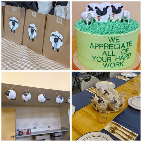 Elders appreciation dinner... Sheep theme Elder Appreciation Dinner, Pioneer Appreciation Dinner, Jw Elders Appreciation Dinner, Appreciation Dinner Ideas, Jw Elders Gifts, Jw Elders Appreciation Gift Ideas, Pioneer School Gifts Jw, Elderly Gift, Pioneer School Gifts