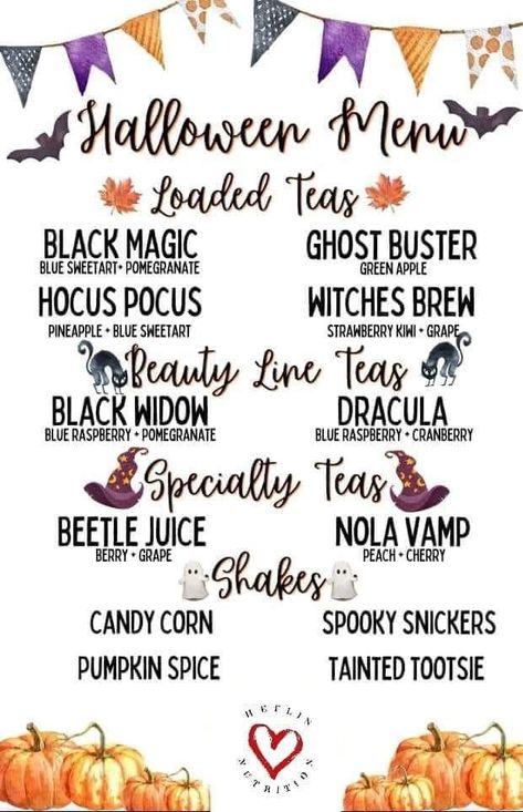 Lotus Energy Drink Recipes Halloween, Halloween Loaded Tea Recipes, Halloween Herbalife Tea Recipes, Halloween Lotus Drinks, Halloween Loaded Teas Herbalife, Halloween Herbalife Tea, Herbalife Halloween, Redbull Drinks, Lotus Drinks