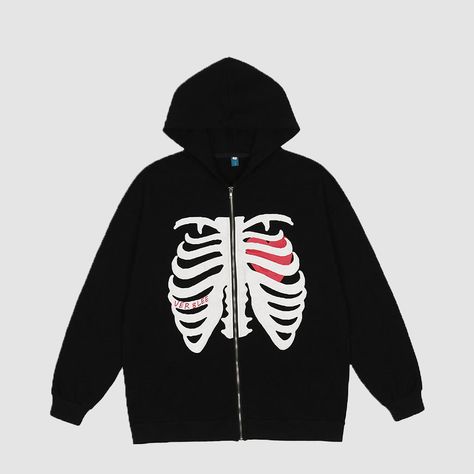 Women Skeleton, Skeleton Hoodie, Angel Print, Beating Heart, Retro Mode, Zip Up Hoodies, Style Streetwear, Skull Print, Look Casual