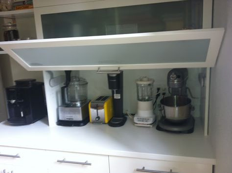 IKEA Hackers: Kitchen Appliance Garage Kitchen Appliance Garage, Top Appliances, Kitchen Appliance Storage, Appliance Garage, Pantry Wall, Outdoor Kitchen Appliances, Appliances Storage, Bunk Bed Designs, Ikea Hackers